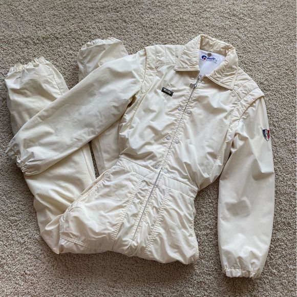 Fusalp Jackets & Blazers - Fusalp Vintage Ski Suit Snow Suit White Tan Womens size 6